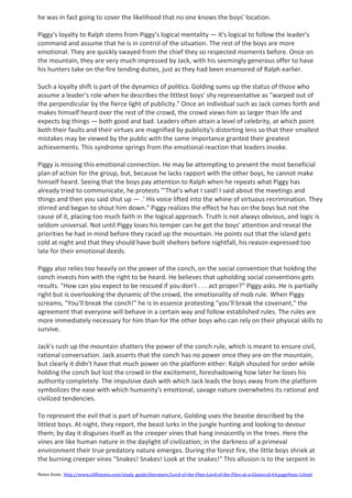 Lord of the flies – chapter analysis