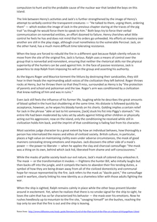 Lord of the flies – chapter analysis