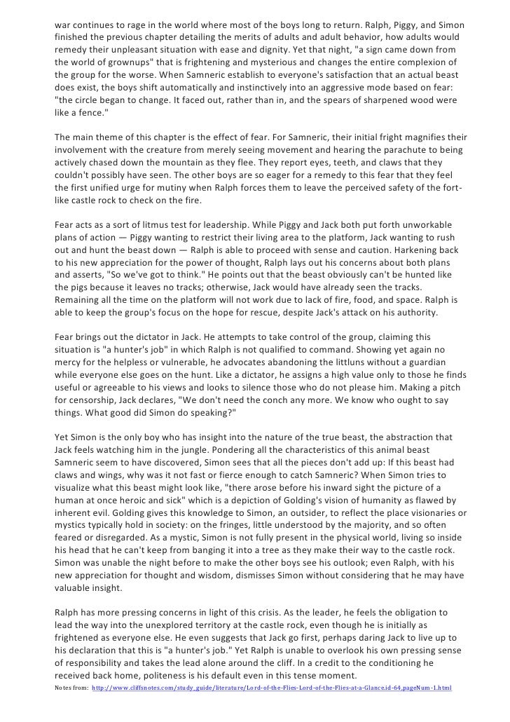 Lord of the flies chapter analysis