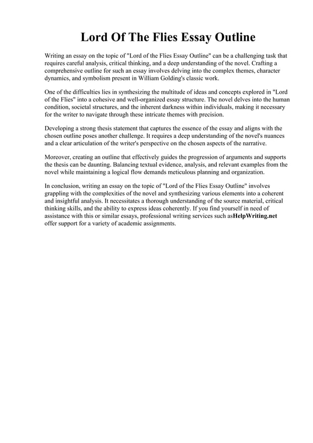 Lord Of The Flies Essay Outline.pdf