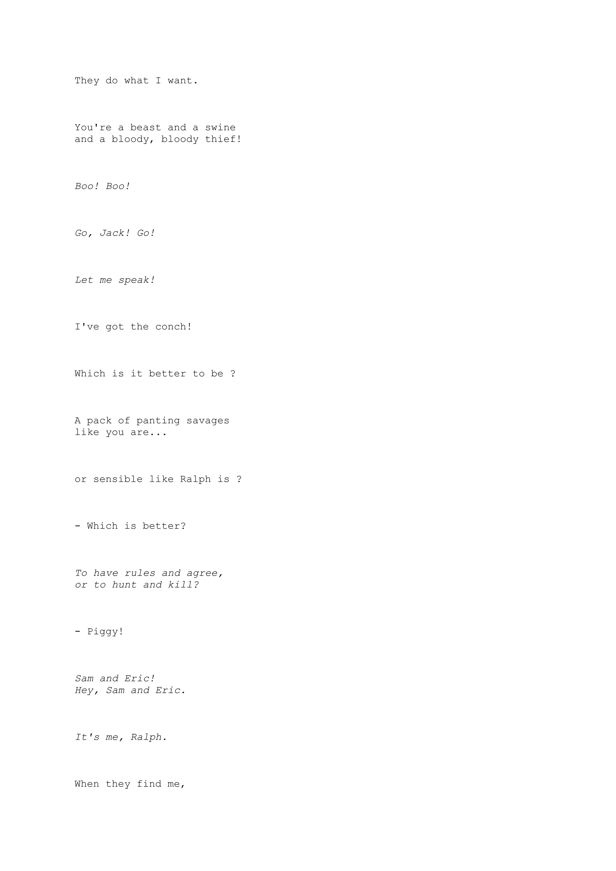 Lord of the flies script | DOCX