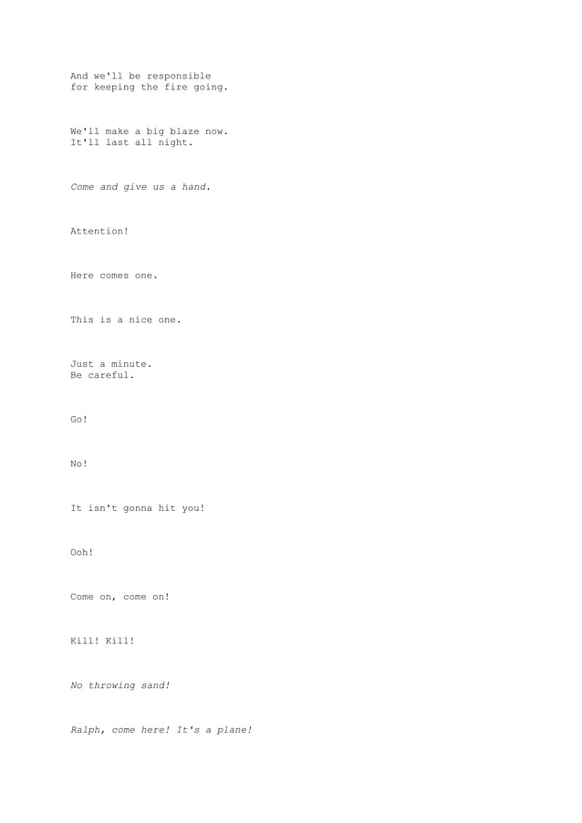 Lord of the flies script | DOCX