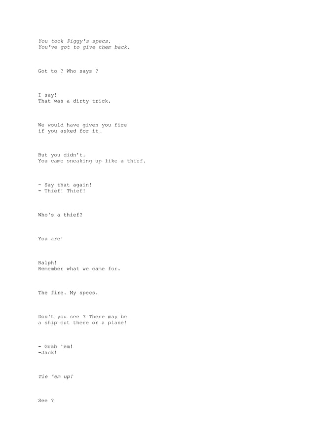 Lord of the flies script | DOCX