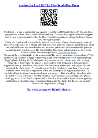 Conch Lord Of The Flies Symbolism