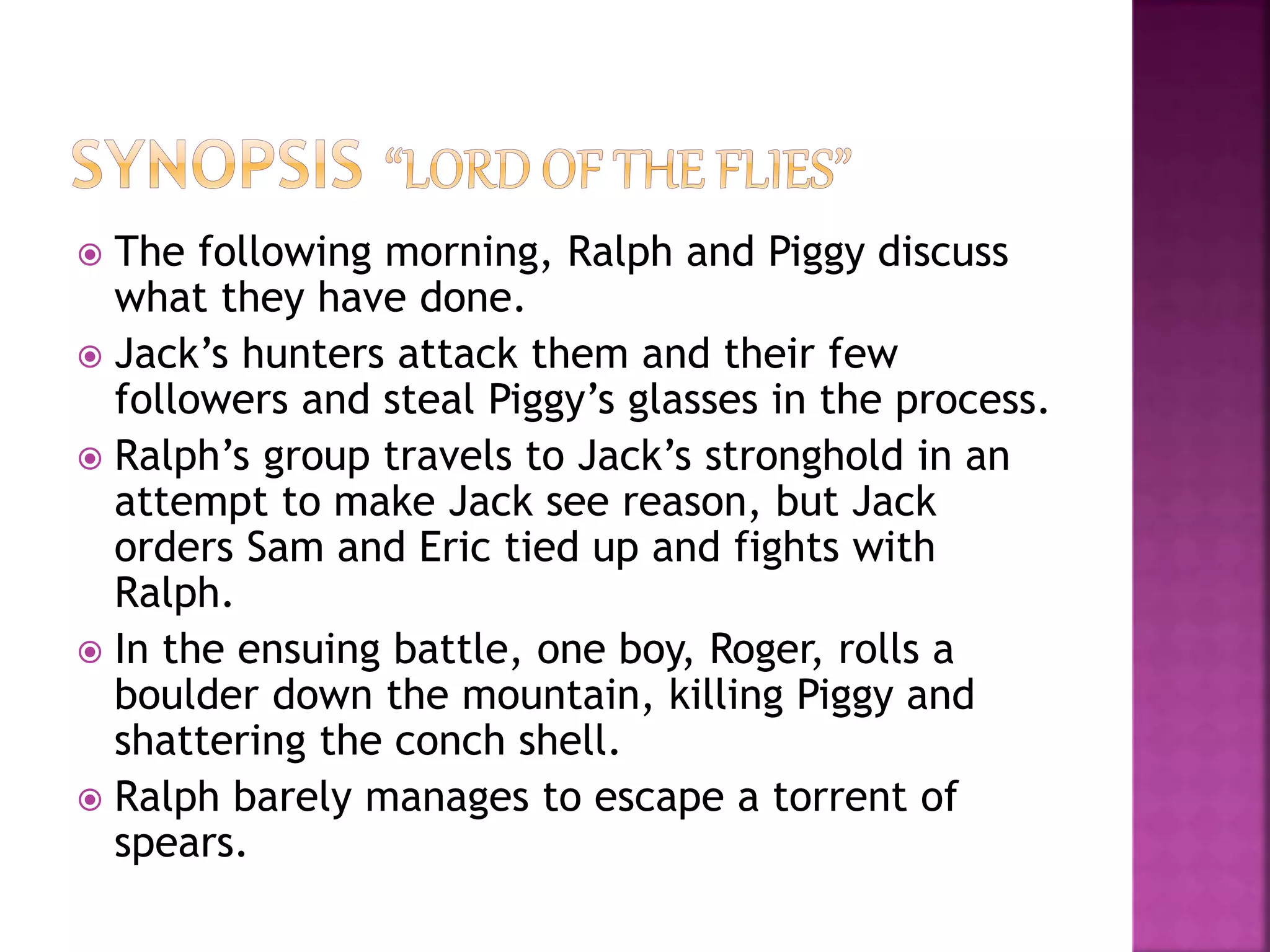 Lord of the flies synopsis | PPT