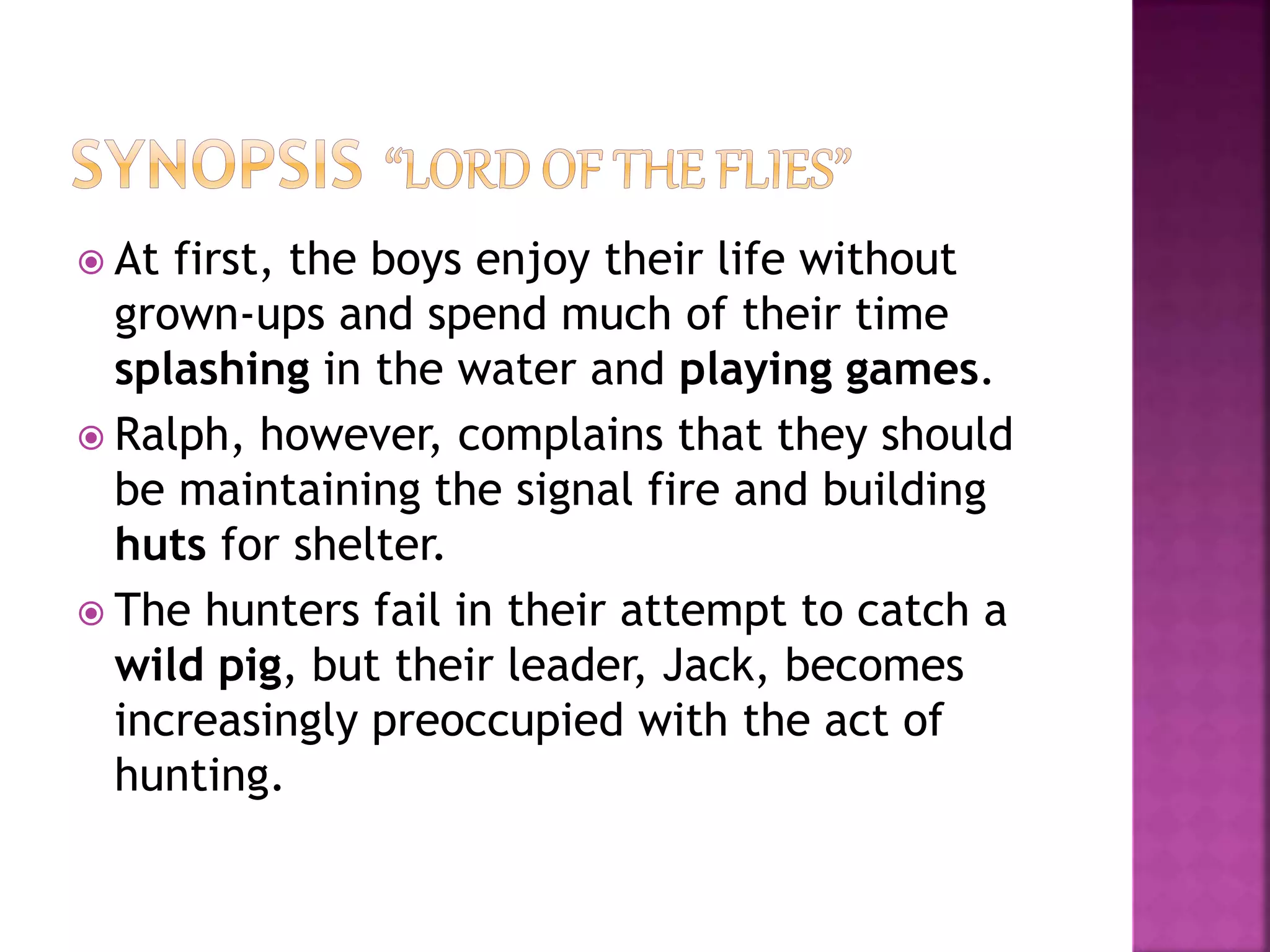 Lord of the flies synopsis | PPT