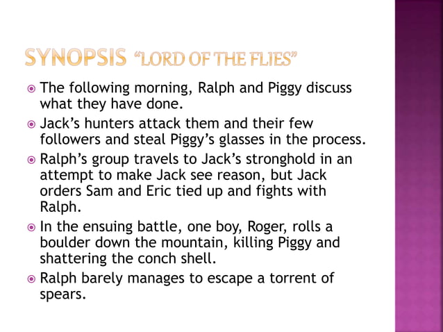 Lord of the flies synopsis | PPT