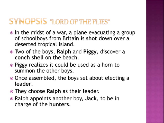 Lord of the flies synopsis | PPT