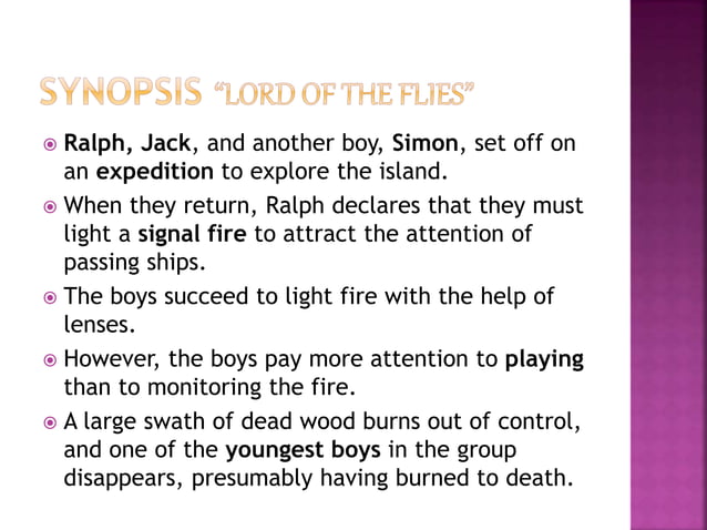 Lord of the flies synopsis | PPT
