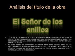 Señor De Los Anillos