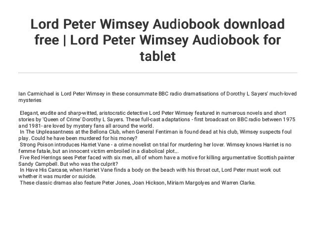 radio echoes lord peter wimsey radio echoes lord peter wimsey