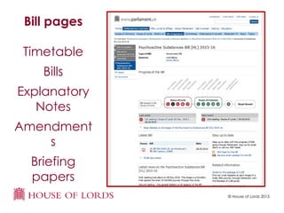 © House of Lords 2015
Bill pages
Timetable
Bills
Explanatory
Notes
Amendment
s
Briefing
papers
 