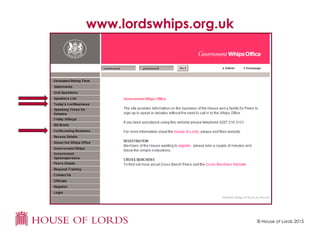 © House of Lords 2015
www.lordswhips.org.uk
 