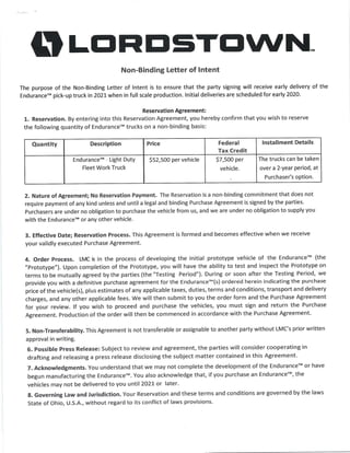 Lordstown Basic LOI 2-Pager