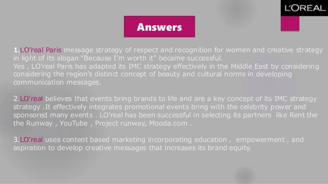 Loreal case study answers image