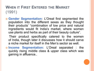 segmentation targeting and positioning of l oreal products