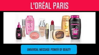 L'Oréal PARIS
UNIVERSAL MESSAGE: POWER OF BEAUTY
 