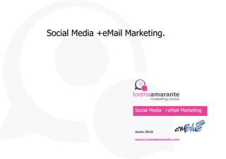 Social Media +eMail Marketing . Junio 2010 www.LorenaAmarante.com Social Media  +eMail Marketing 
