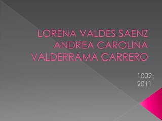 LORENA VALDES SAENZ  ANDREA CAROLINA  VALDERRAMA CARRERO 1002 2011 
