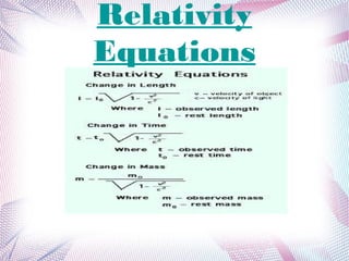 Relativity
Equations
 