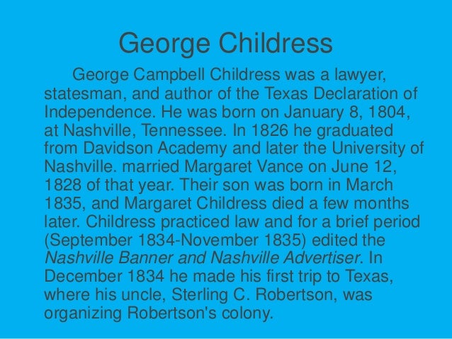 Lorenzo de zavala and george childress