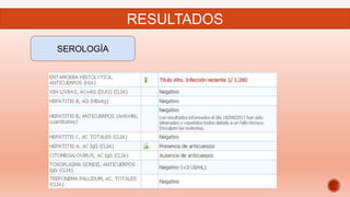RESULTADOS
SEROLOGÍA
 