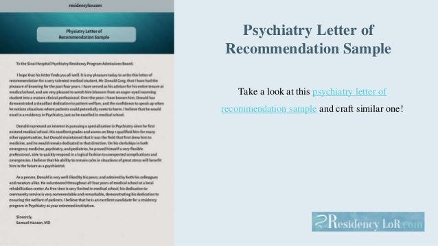 top 9 letters of recommendation for medical residency samples letter of recommendation psychiatry residency