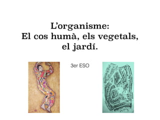 L’organisme:
El cos humà, els vegetals,
el jardí.
3er ESO
 