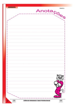 20
GEOGRAFIA
CIÊNCIAS HUMANAS E SUAS TECNOLOGIAS
FRENTE A
 
