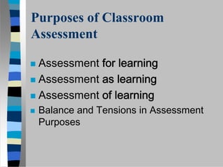 Lorna Earl Rethinking Classroom Assessment With Purpose In Mind | PDF