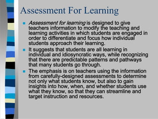 Lorna Earl Rethinking Classroom Assessment With Purpose In Mind | PDF