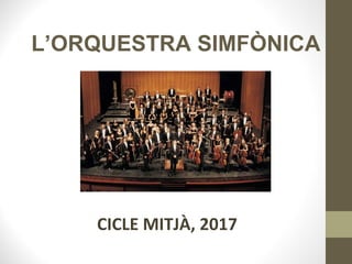 L’ORQUESTRA SIMFÒNICA
CICLE MITJÀ, 2017
 