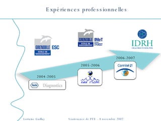 Expériences professionnelles 2004-2005 2005-2006 2006-2007 