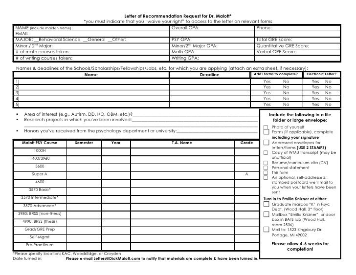 letter of recommendation form general letter of recommendation form