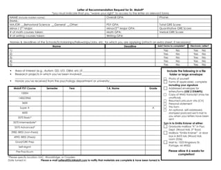 Letter of Reccomendation Request Form