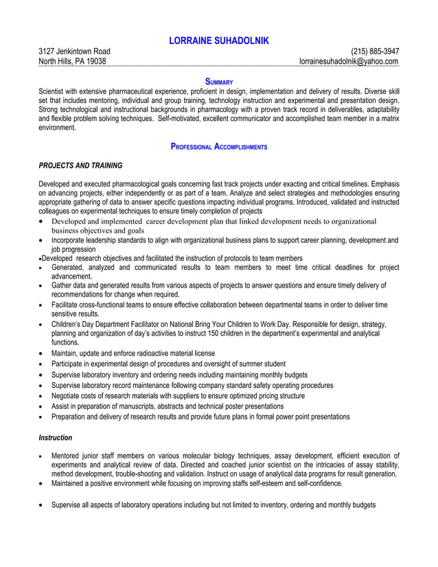 Lorriane+Suhadolnik+Resume+01 10 2 | PDF