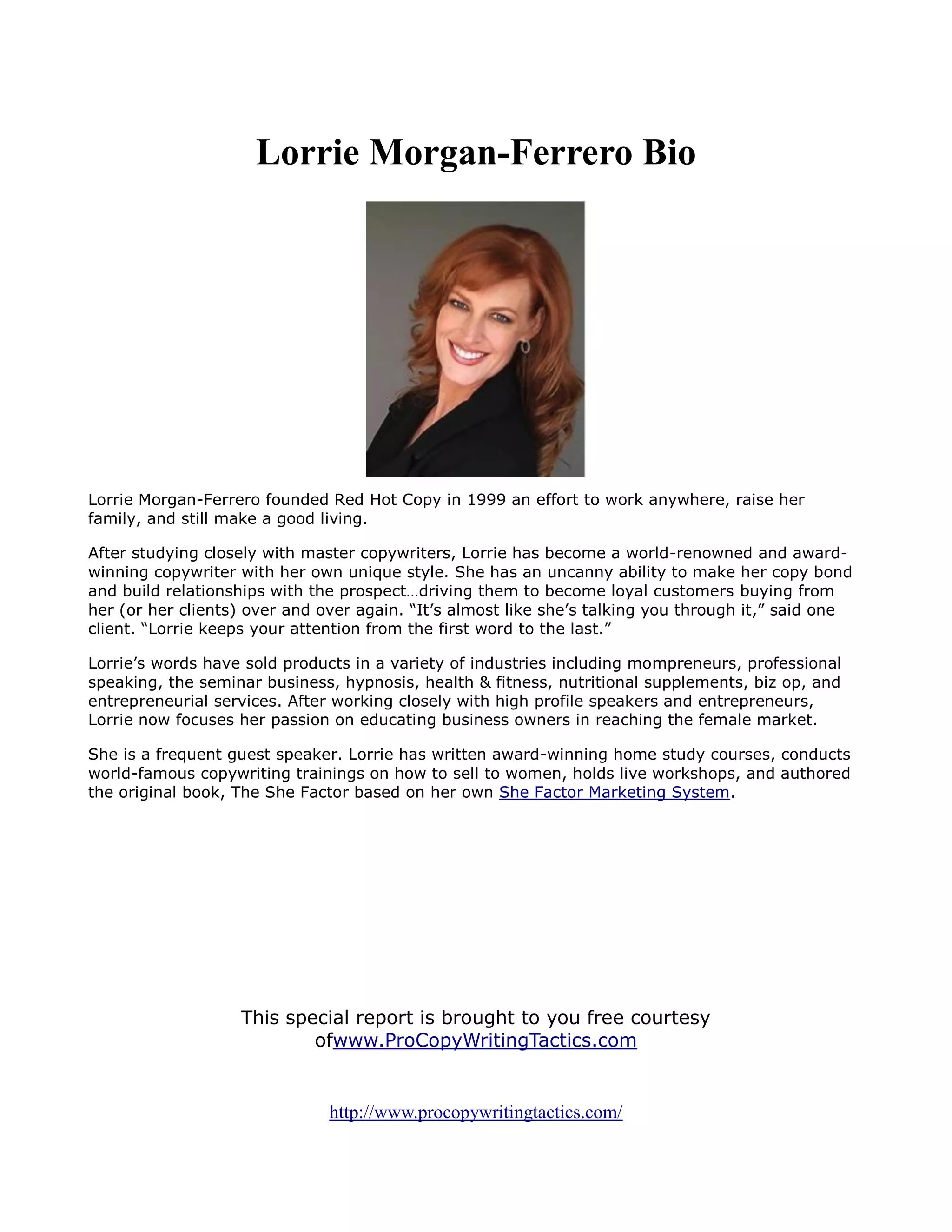 COPYWRITING SECRETS OF THE MASTERS - Lorrie Morgan Ferrero | PDF