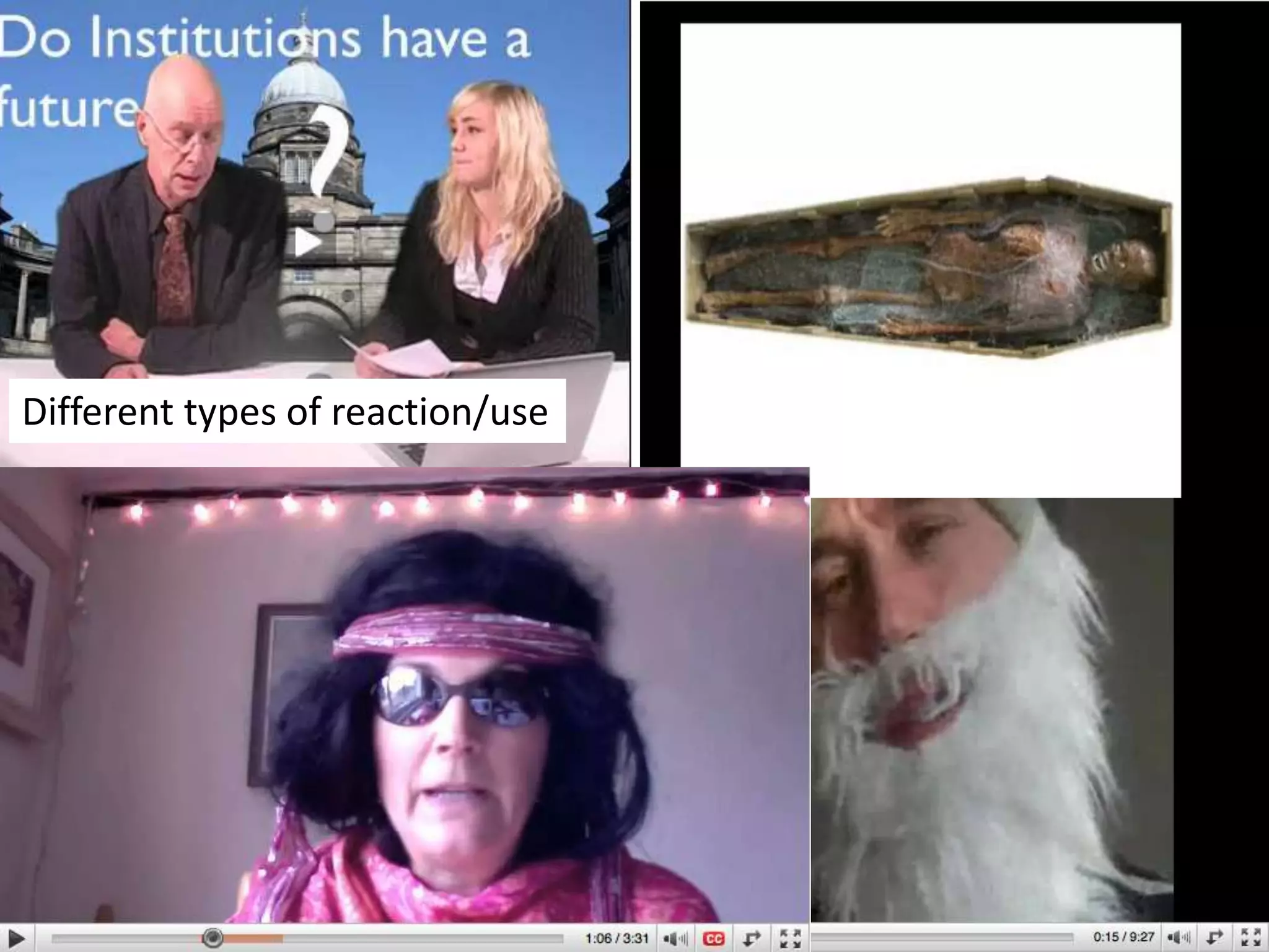 Different reactionsDifferent types of reaction/use