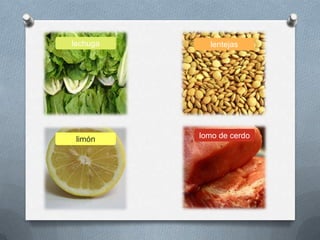 lechuga lentejas
lomo de cerdolimón
 
