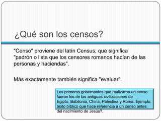 Los censos | PPTX