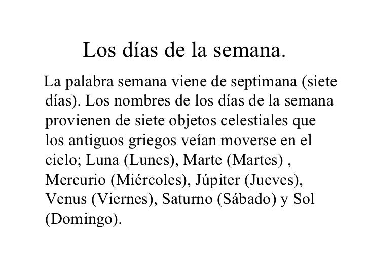 Resultado de imagen para ¿ Por qué son 7 los dÃas de la semana?