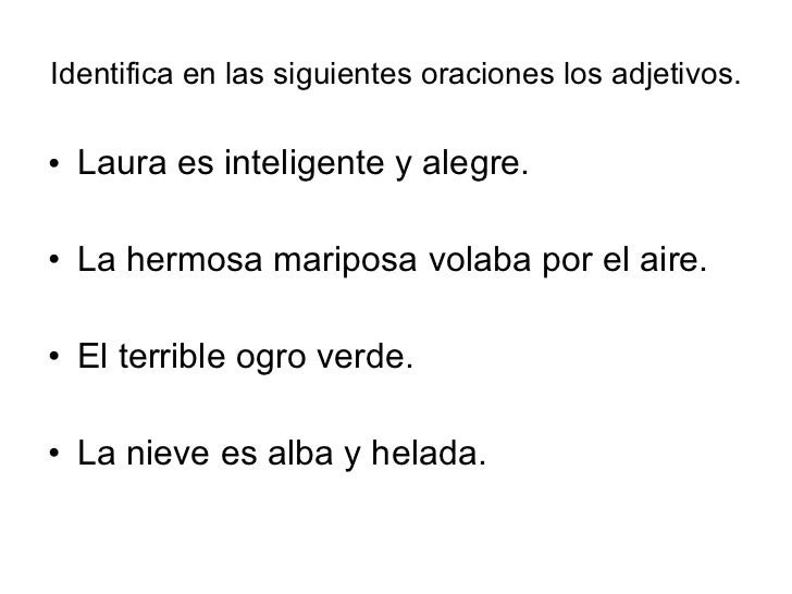 Los Adjetivos En La OracióN