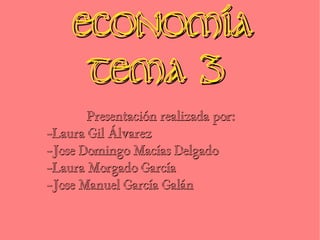 
       
       Presentación realizada por:
-Laura Gil Álvarez
-Jose Domingo Macías Delgado
-Laura Morgado García
-Jose Manuel García Galán