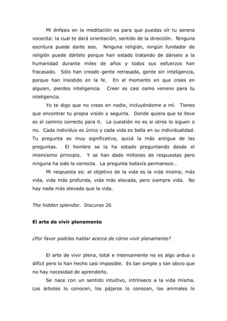 Los Misterios De La Vida  Osho