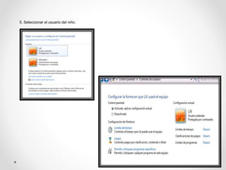 5. Seleccionar el usuario del niño.
 