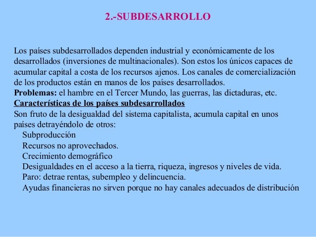 Los paisessubdesarrollados
