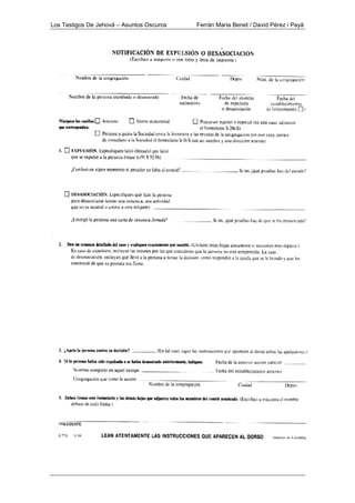 Los Testigos De Jehová – Asuntos Oscuros Ferrán Maria Benet / David Pérez i Payà
 