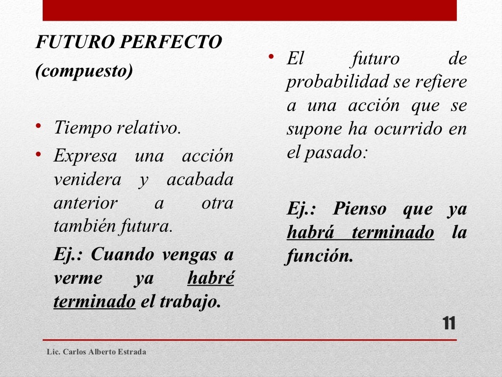 El verbo I: Formas personales del verbo