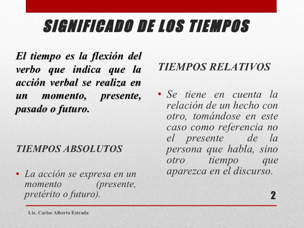 El verbo I: Formas personales del verbo