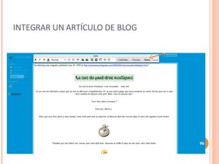 INTEGRAR UN ARTÍCULO DE BLOG 